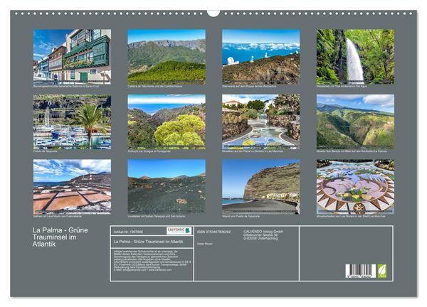 Produktbild: La Palma - Gr&uuml;ne Trauminsel im Atlantik (Wandkalender 2026 DIN A2 quer), CALVENDO Monatskalender