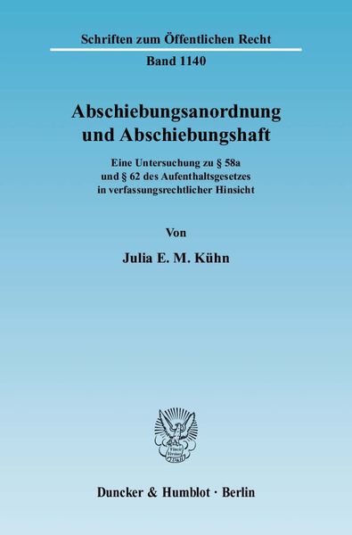 Produktbild: Abschiebungsanordnung und Abschiebungshaft.
