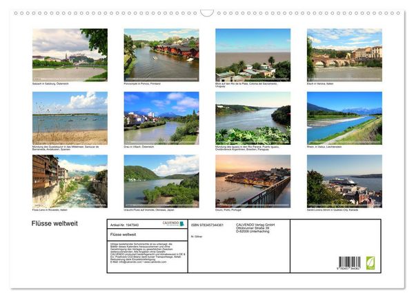 Produktbild: Fl&uuml;sse weltweit (Wandkalender 2026 DIN A2 quer), CALVENDO Monatskalender