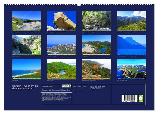 Produktbild: Korsika - Wandern zu den Naturwundern (hochwertiger Premium Wandkalender 2026 DIN A2 quer), Kunstdruck in Hochglanz