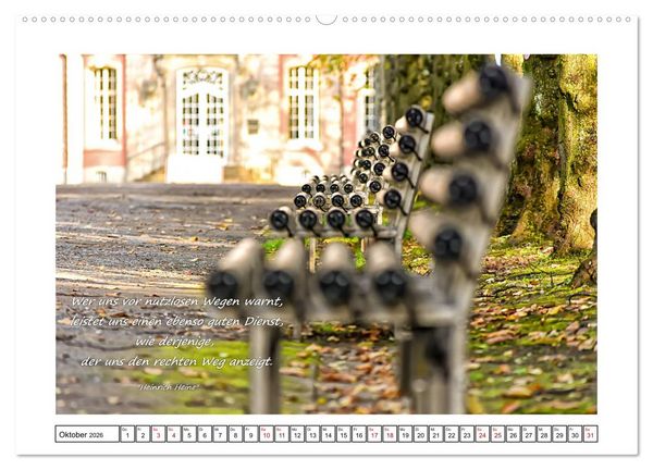 Produktbild: D&uuml;sseldorfer Ansichten mit Zitaten von Heinrich Heine (hochwertiger Premium Wandkalender 2026 DIN A2 quer), Kunstdruck in Hochglanz
