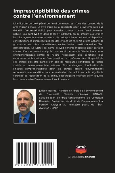 Produktbild: Imprescriptibilit&eacute; des crimes contre l'environnement