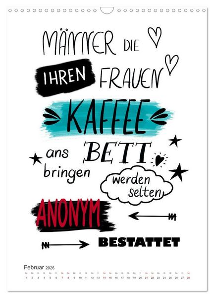 Produktbild: Kaffee liebt dich (Wandkalender 2026 DIN A3 hoch), CALVENDO Monatskalender