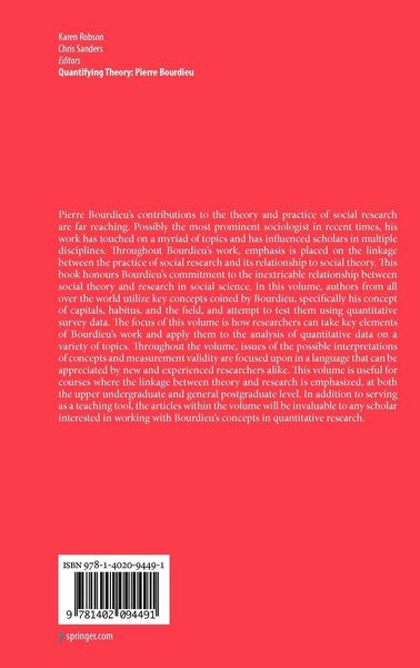 Produktbild: Quantifying Theory: Pierre Bourdieu
