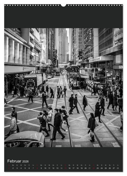 Produktbild: Hongkong schwarzwei&szlig; (hochwertiger Premium Wandkalender 2026 DIN A2 hoch), Kunstdruck in Hochglanz