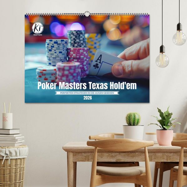 Produktbild: Poker Masters Texas Hold'em (Wandkalender 2026 DIN A2 quer), CALVENDO Monatskalender