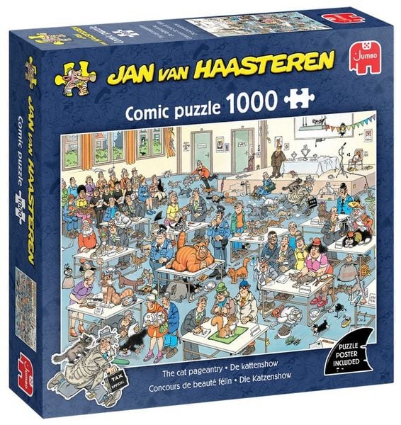 Produktbild: Jumbo 1110100619 - Jan van Haasteren, Die Katzenshow, Comic-Puzzle, 1000 Teil