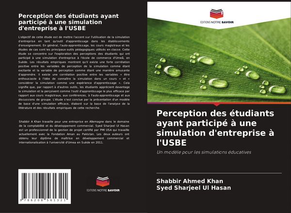 Produktbild: Perception des &eacute;tudiants ayant particip&eacute; &agrave; une simulation d'entreprise &agrave; l'USBE