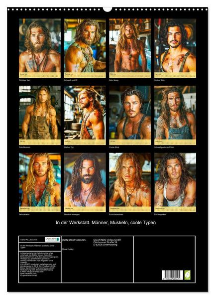 Produktbild: In der Werkstatt. M&auml;nner, Muskeln, coole Typen (Wandkalender 2026 DIN A2 hoch), CALVENDO Monatskalender