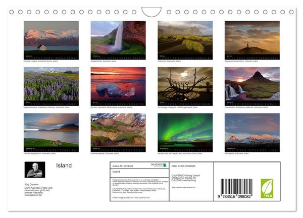 Produktbild: Island (Wandkalender 2026 DIN A4 quer), CALVENDO Monatskalender