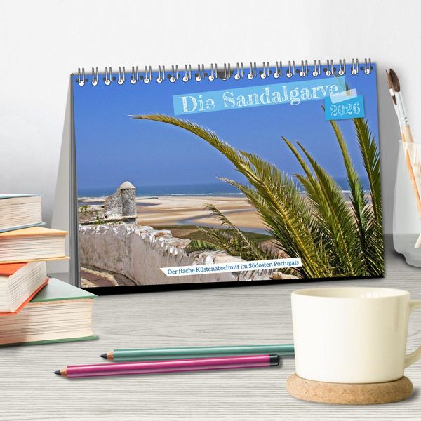 Produktbild: Die Sandalgarve - Der flache K&uuml;stenabschnitt im S&uuml;dosten Portugals (Tischkalender 2026 DIN A5 quer), CALVENDO Monatskalender