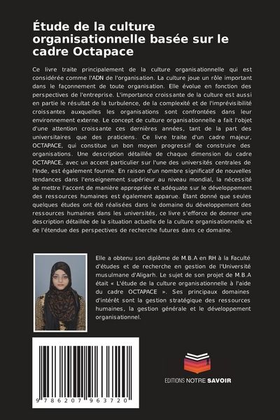 Produktbild: &Eacute;tude de la culture organisationnelle bas&eacute;e sur le cadre Octapace