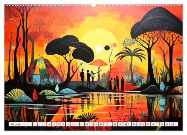 Produktbild: Sc&egrave;nes de vie africaine (Calendrier mural 2026 DIN A2 vertical) calendrier de bureau