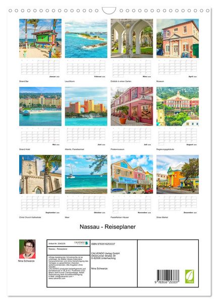 Produktbild: Nassau - Reiseplaner (Wandkalender 2026 DIN A3 hoch), CALVENDO Monatskalender