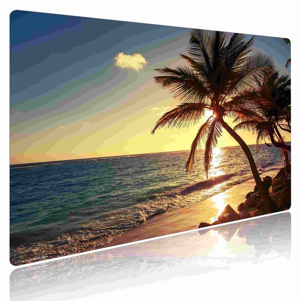 Produktbild: Cover-your-desk Schreibtischunterlage f&uuml;r Kinder und Erwachsene Palmen am Strand, aus hochwertigem Vinyl , 60 x 40 cm