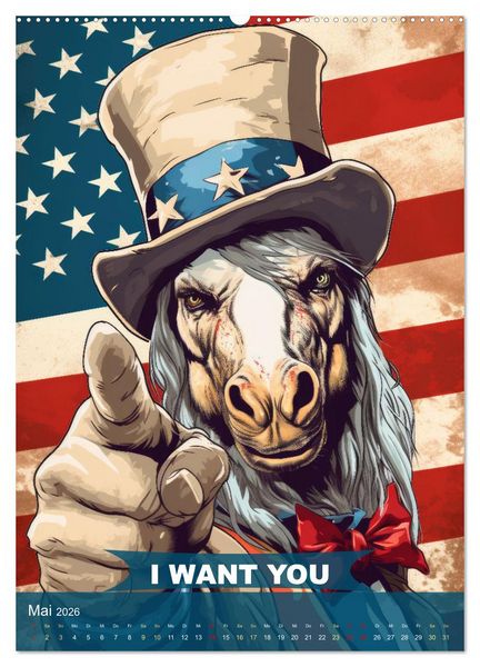 Produktbild: I want you im tierischen Design (hochwertiger Premium Wandkalender 2026 DIN A2 hoch), Kunstdruck in Hochglanz