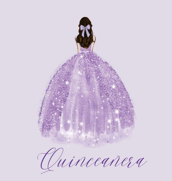Produktbild: Quinceanera Guest Book with purple dress (hardback)