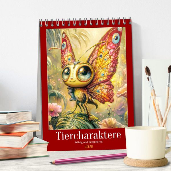 Produktbild: Tiercharaktere - Witzig und bezaubernd (Tischkalender 2026 DIN A5 hoch), CALVENDO Monatskalender