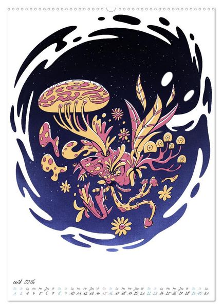 Produktbild: Plantes spatiales extraterrestres (Calendrier mural 2026 DIN A2 horizontal) calendrier de bureau