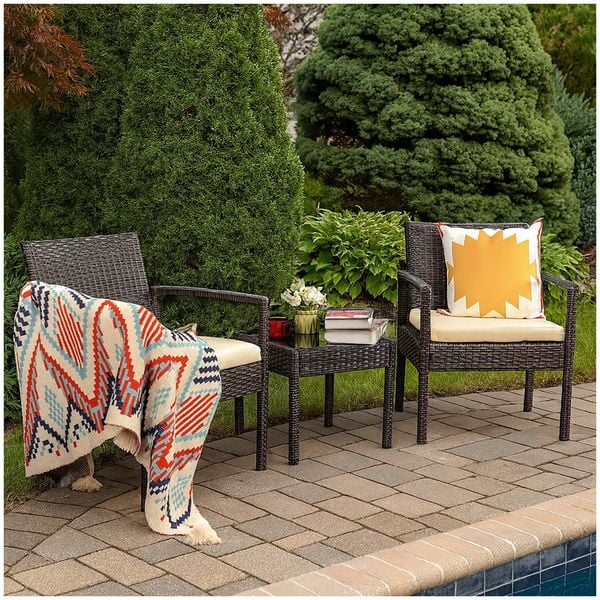 HTI-Living Terrassenmöbel Santadi Braun Kissen Beige Terrassenmöbel Santadi Braun Kissen Beige