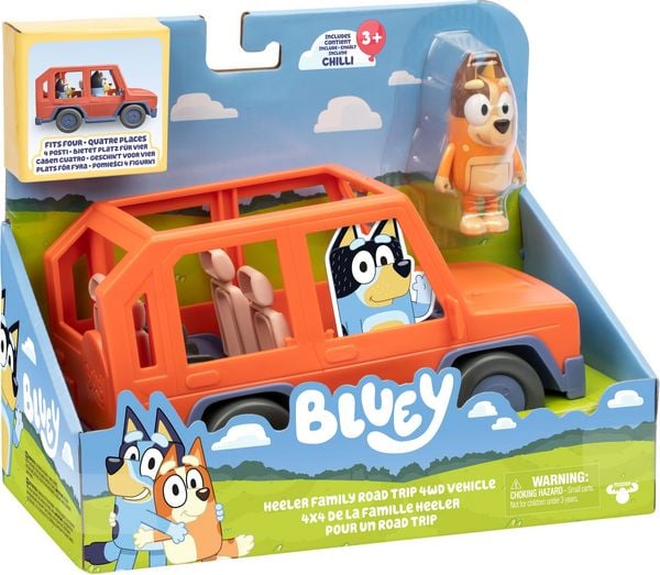 Produktbild: Moose Toys 300176 - BLUEY S11 Heeler Family Road Trip 4WD Vehicle, Familienauto mit Chilli-Figur