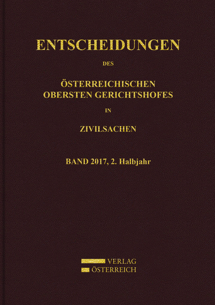 Produktbild: Entscheidungen des Obersten Gerichtshofes in Zivilsachen