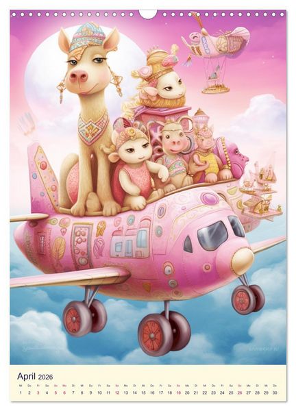 Produktbild: Rosa Traumland. Zauberhafte Wunderwelt (Wandkalender 2026 DIN A3 hoch), CALVENDO Monatskalender