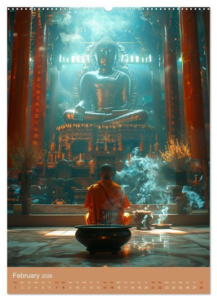 Produktbild: Zen in Orange (High Quality Premium Wall Calendar 2026 DIN A2 portrait),CALVENDO 12 Month Wall Calendar