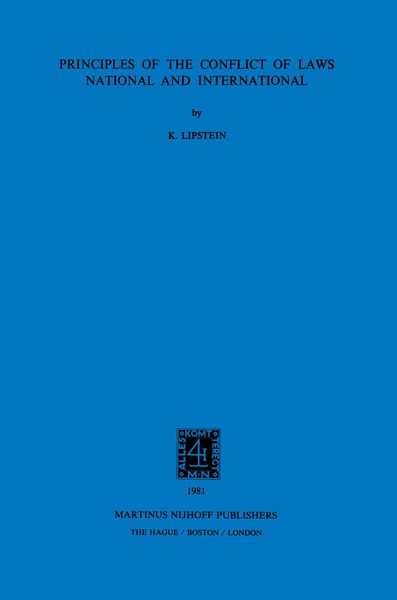 Produktbild: Principles of the Conflict of Laws National and International