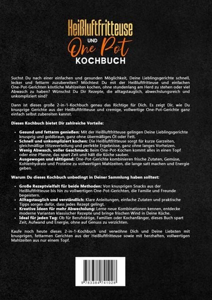 Produktbild: Hei&szlig;luftfritteuse und One Pot Kochbuch