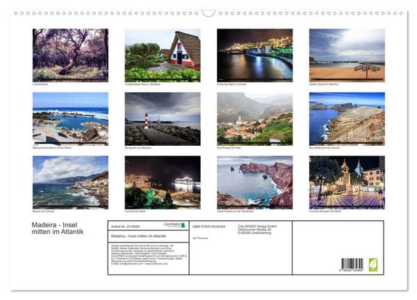 Produktbild: Madeira - Insel mitten im Atlantik (Wandkalender 2026 DIN A2 quer), CALVENDO Monatskalender