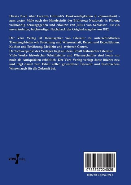 Produktbild: Lorenzo Ghiberti&acute;s Denkw&uuml;rdigkeiten