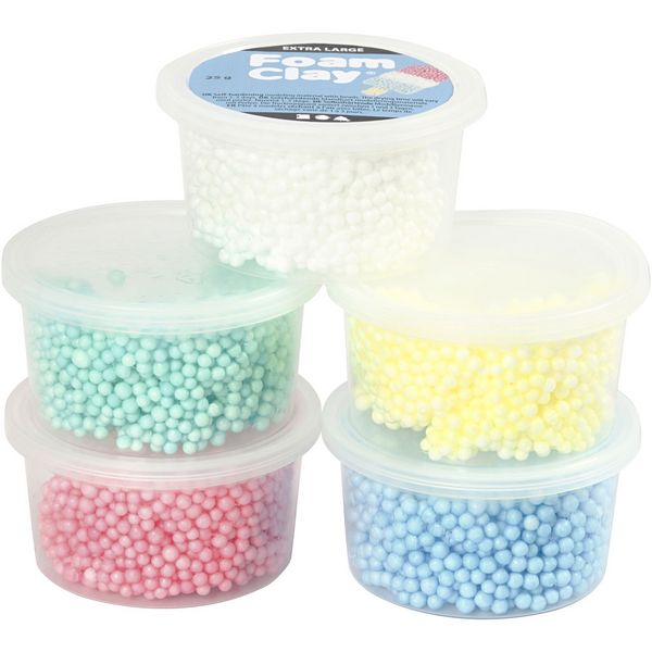 Produktbild: Creativ Company Foam Clay Extra Large, sortierte Farben, 5x25 g