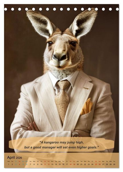 Produktbild: Funny manager wisdom from animals (Desk Calendar 2026 DIN A5 portrait), CALVENDO 12 Month DeskCalendar
