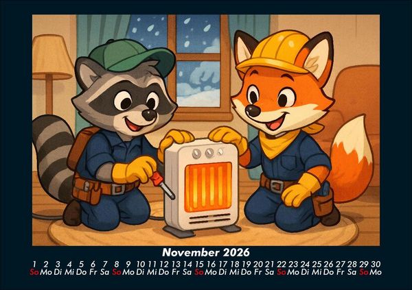 Produktbild: Rocco & Finn - Auf dem Weg zum Elektriker 2026 Fotokalender DIN A5