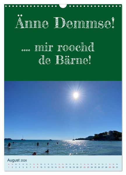 Produktbild: Ni schw&auml;bborn! Mundart und Dialekt Kalender Sachsen (Wandkalender 2026 DIN A3 hoch), CALVENDO Monatskalender