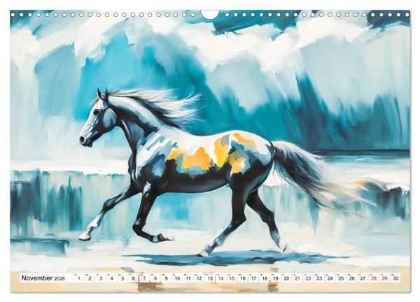 Produktbild: Jahr des Pferdes - Der unbez&auml;hmbare Geist der Pferde (Wandkalender 2026 DIN A3 quer), CALVENDO Monatskalender