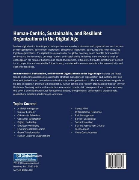 Produktbild: Human-Centric, Sustainable, and Resilient Organizations in the Digital Age
