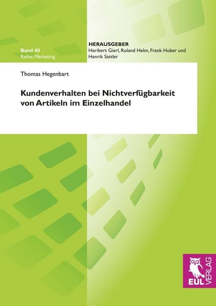 Produktbild: Kundenverhalten bei Nichtverf&uuml;gbarkeit von Artikeln im Einzelhandel