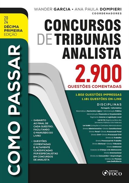 Produktbild: Como Passar em Concursos de Tribunais Analista - 11&ordf; Ed - 2024