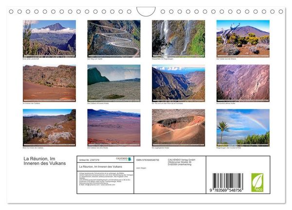 Produktbild: La R&eacute;union, Im Inneren des Vulkans (Wandkalender 2027 DIN A4 quer), CALVENDO Monatskalender