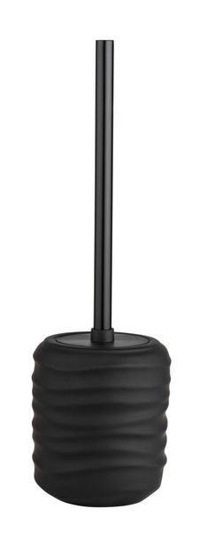 Produktbild: WC-Garnitur Mod. Illana, schwarz, Keramik, Edelstahl, &Oslash;8,5x38,5 cm, soft-touch Beschichtung,