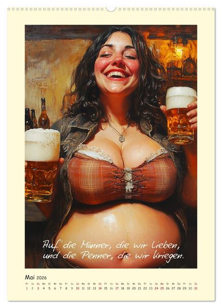 Produktbild: Bier, B&auml;uche, Spr&uuml;che. Spa&szlig; mit Hopfen und Malz (Wandkalender 2026 DIN A2 hoch), CALVENDO Monatskalender