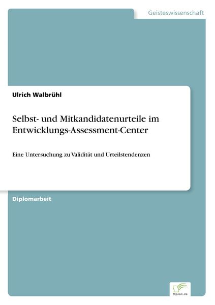 Produktbild: Selbst- und Mitkandidatenurteile im Entwicklungs-Assessment-Center