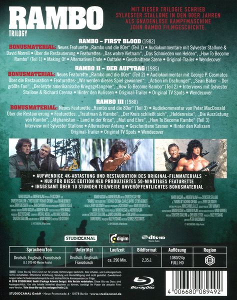 Rambo Trilogy / Uncut / [3 Blu-rays]
