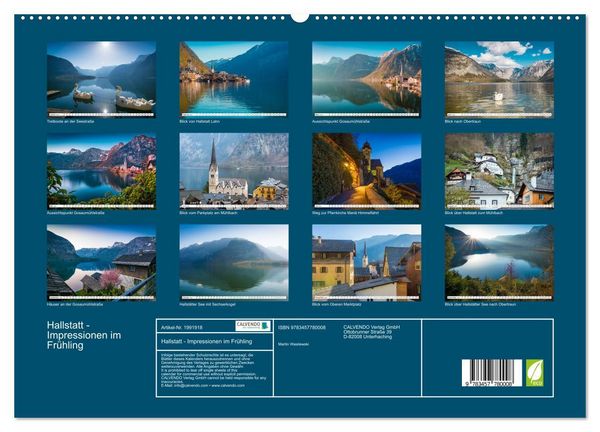Produktbild: Hallstatt - Impressionen im Fr&uuml;hling (Wandkalender 2026 DIN A2 quer), CALVENDO Monatskalender