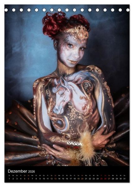 Produktbild: Klangk&ouml;rper - Bodypainting Adventures (Tischkalender 2026 DIN A5 hoch), CALVENDO Monatskalender