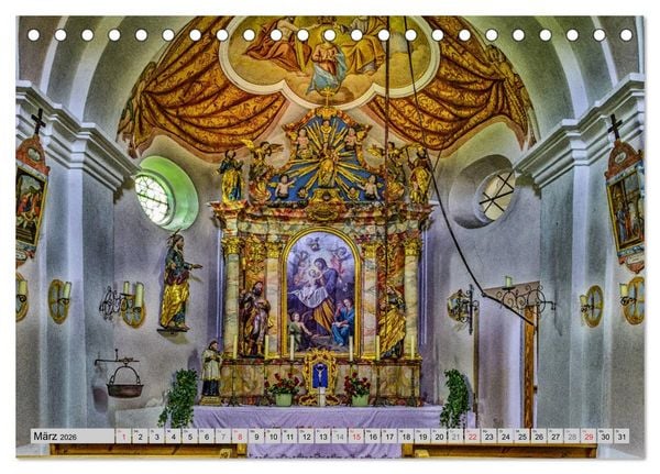 Produktbild: Kirchen und Kapellen (Tischkalender 2026 DIN A5 quer), CALVENDO Monatskalender