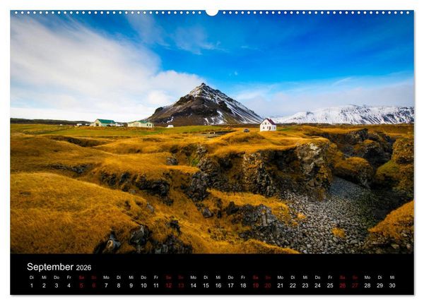 Produktbild: Island - Unber&uuml;hrte Landschaften (Wandkalender 2026 DIN A2 quer), CALVENDO Monatskalender