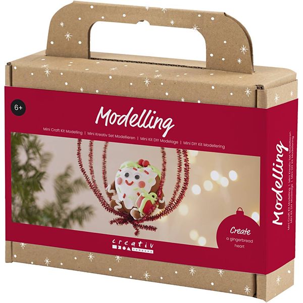 Produktbild: Creativ Company Mini Kreativ Set Modellieren, Herzf&ouml;rmige Weihnachtsfigur, Sortierte Farben
